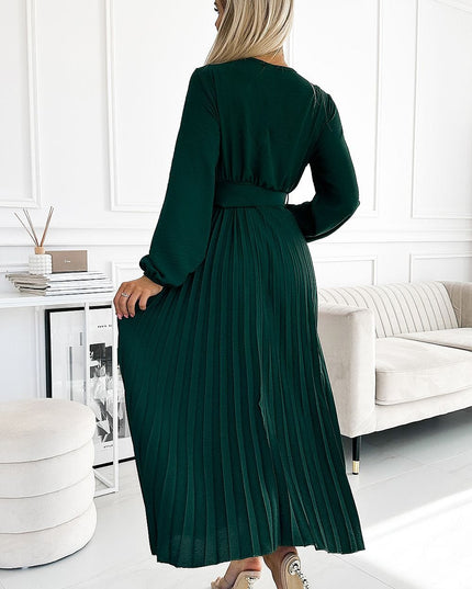 Robe midi plissée denim