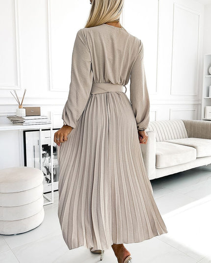 Robe midi plissée denim