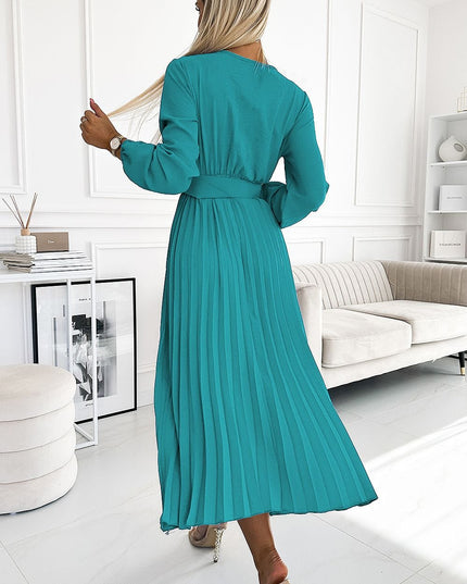 Robe midi plissée denim