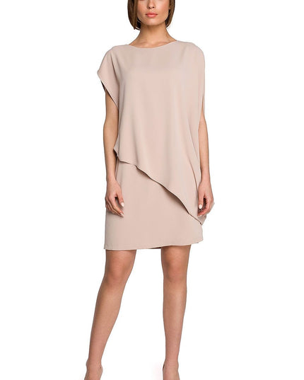 Robe rose asymétrique élégante