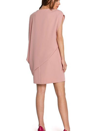Robe rose asymétrique élégante