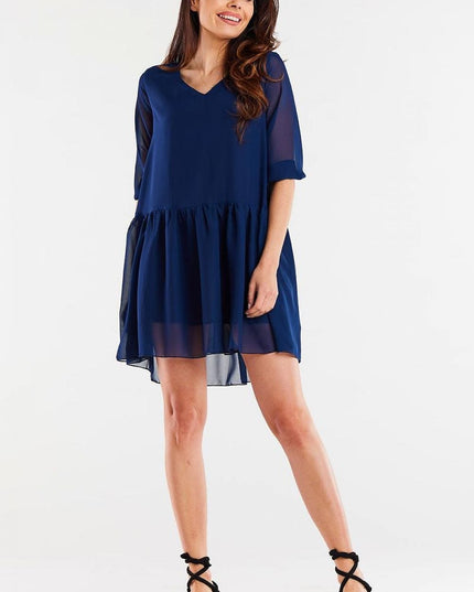 Robe ample en mousseline rose