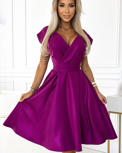 Robe évasée décolleté enveloppe