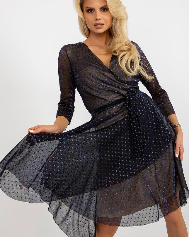 Robe cocktail rouge à pois