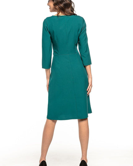 Robe élégante trapèze manches 3/4