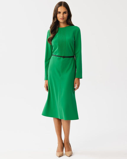 Robe verte élégante ceinture