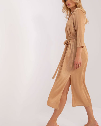 Robe en tissu côtelé verte