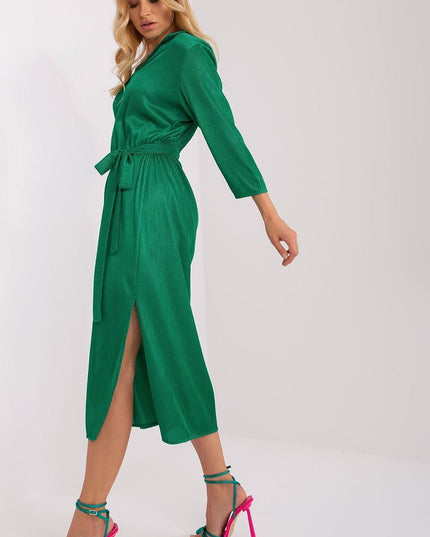 Robe en tissu côtelé verte