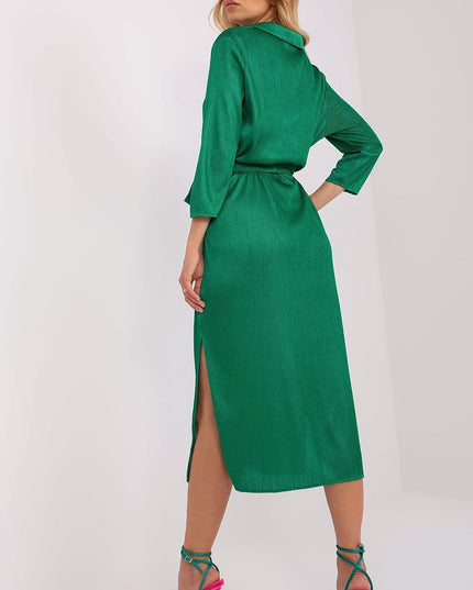 Robe en tissu côtelé verte