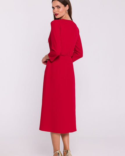 Robe élégante fente boutons violette