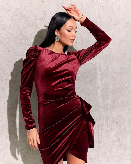 Robe velours rouge élégante