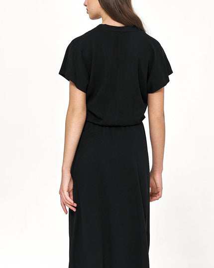 Robe bleue en viscose fluide