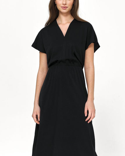 Robe bleue en viscose fluide
