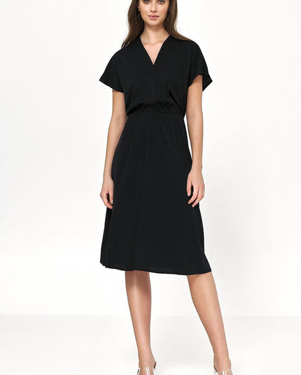 Robe bleue en viscose fluide