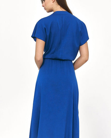 Robe bleue en viscose fluide