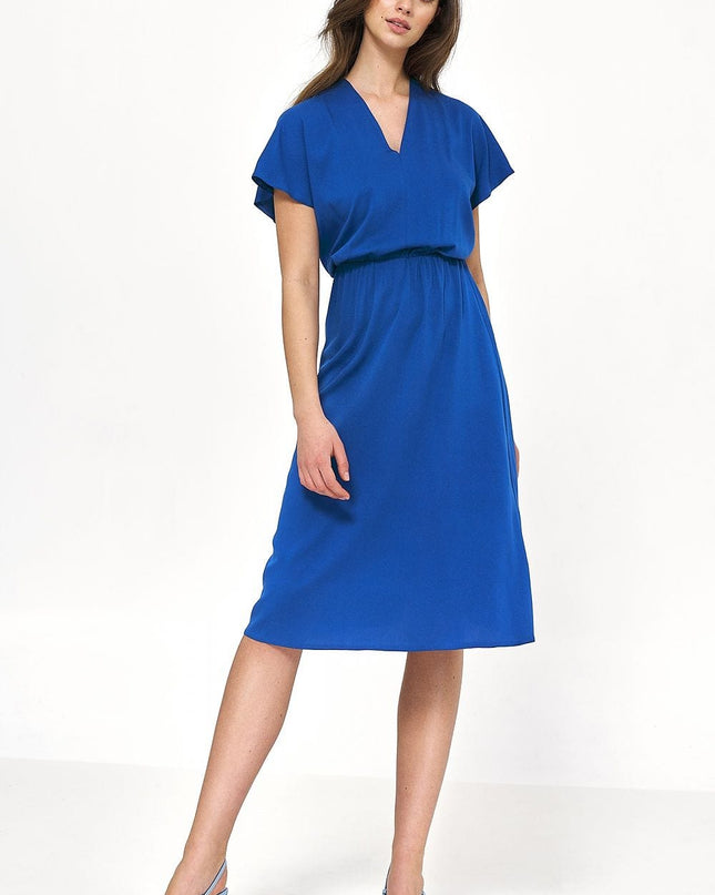 Robe bleue en viscose fluide