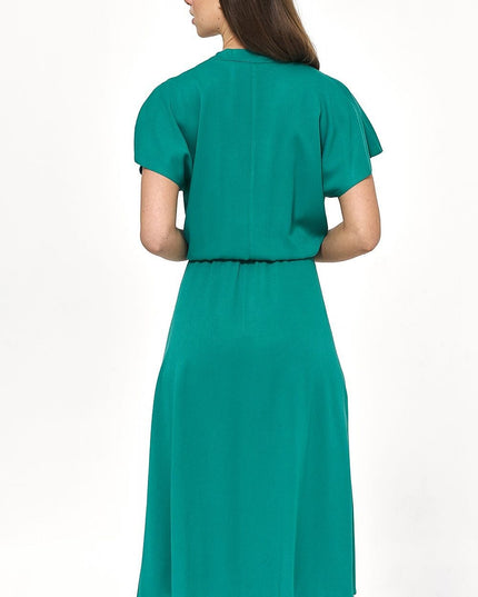 Robe bleue en viscose fluide