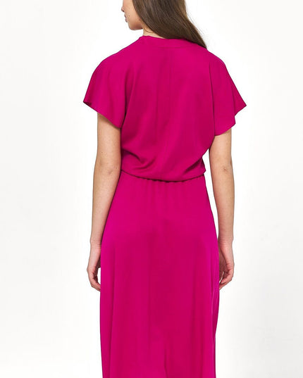 Robe bleue en viscose fluide