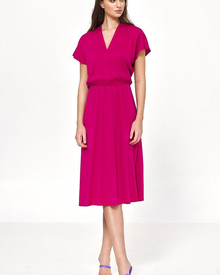 Robe bleue en viscose fluide