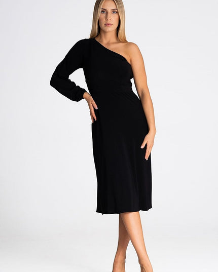 Robe à une épaule imprimée