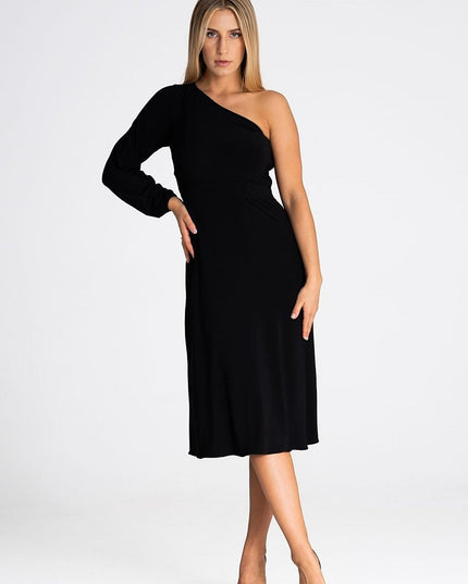 Robe à une épaule imprimée