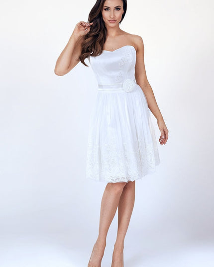 Robe bustier dentelle blanche