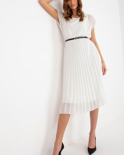 Robe de soirée plissée blanche