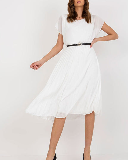 Robe de soirée plissée blanche