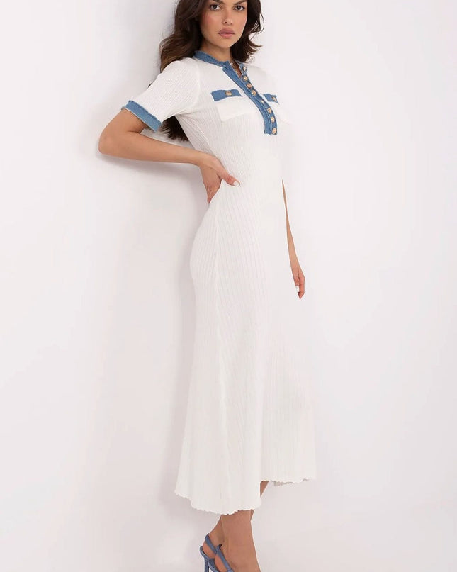 Robe midi en tricot blanc