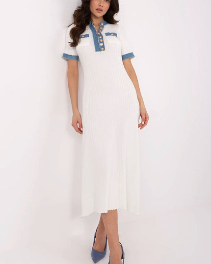 Robe midi en tricot blanc