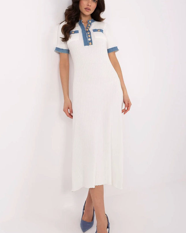 Robe midi en tricot blanc