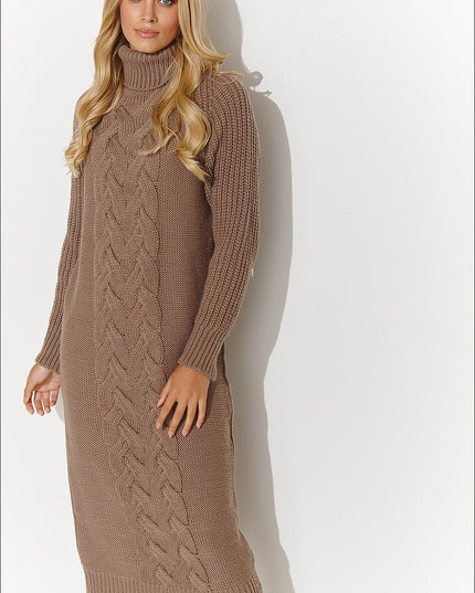 Robe pull noire col roulé