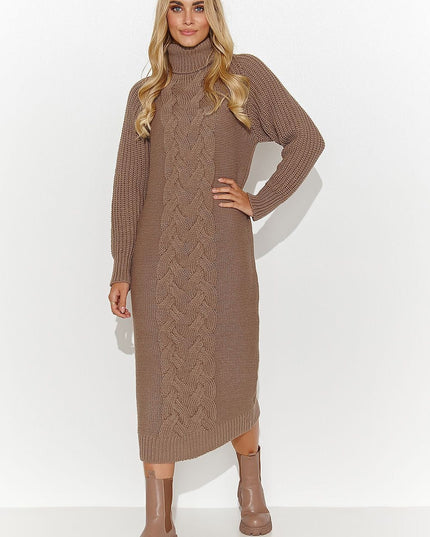Robe pull noire col roulé