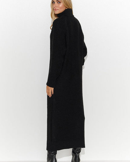 Robe pull noire col roulé