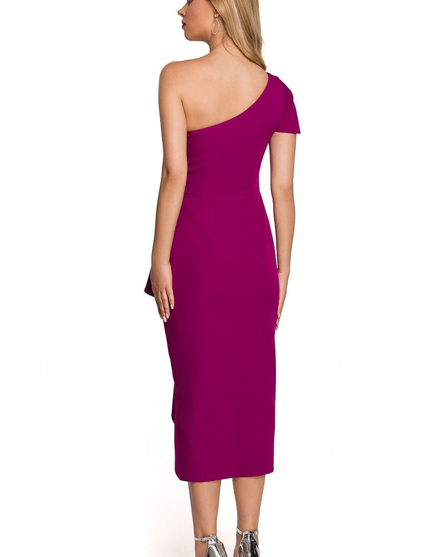 Robe asymĂ©trique Ă©lĂ©gante fuchsia