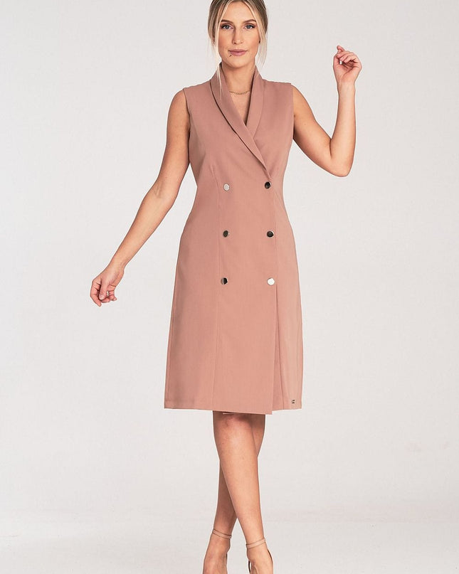 Robe midi élégante sans manches