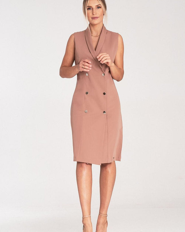 Robe midi élégante sans manches