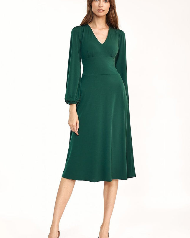 Robe midi verte élégante