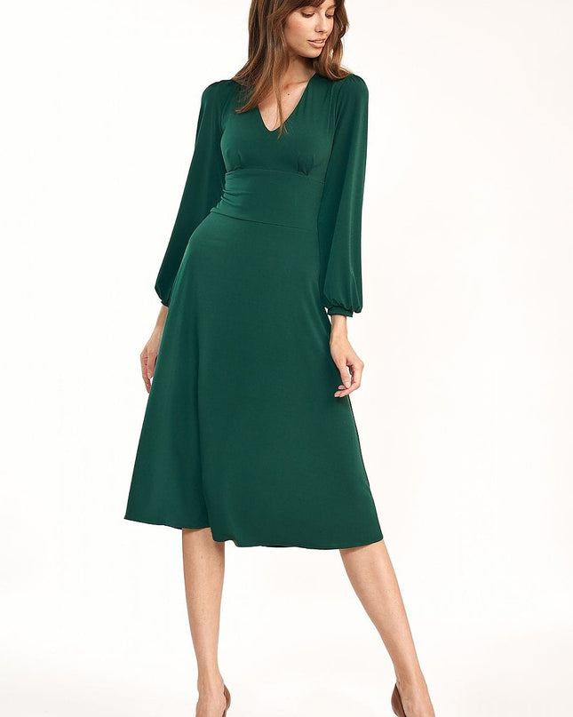 Robe midi verte élégante