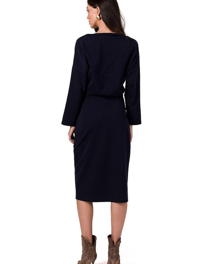 Robe midi élégante à ceinture