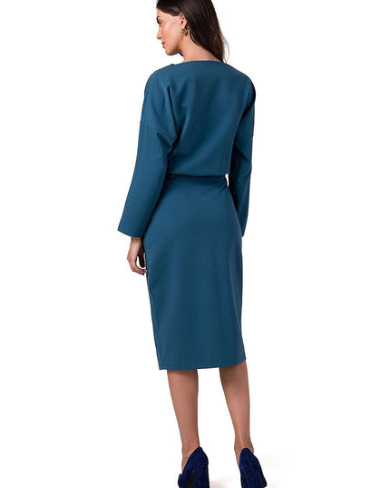 Robe midi élégante à ceinture