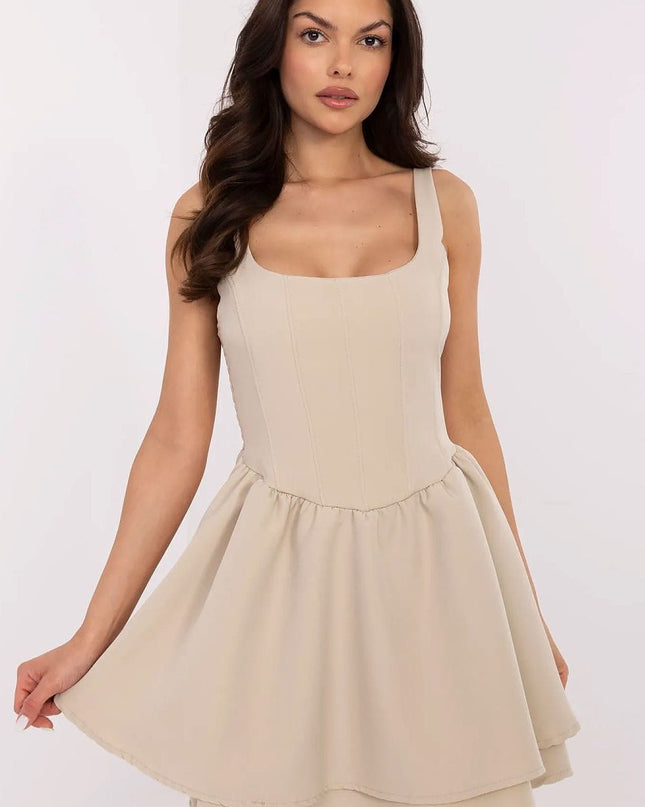 Robe mini évasée à bretelles