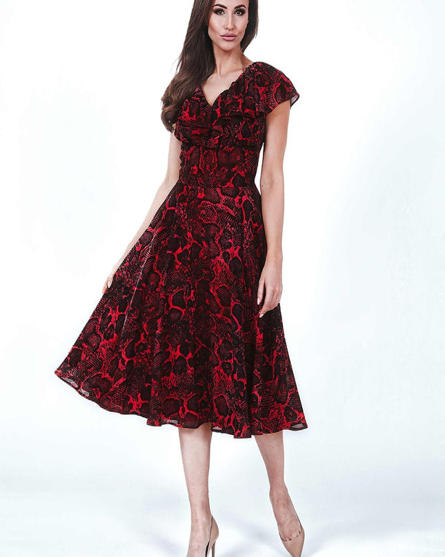 Robe évasée imprimé animalier