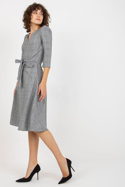 Robe zippée à carreaux élégante