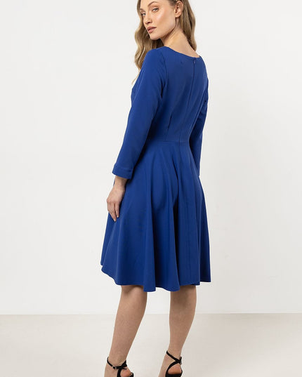 Robe évasée élégante bleu marine