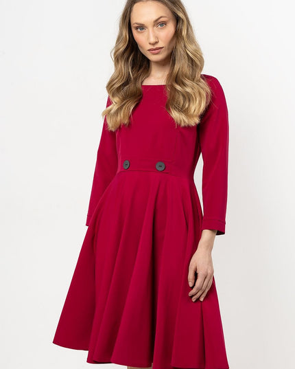Robe évasée élégante bleu marine
