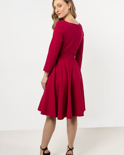 Robe évasée élégante bleu marine