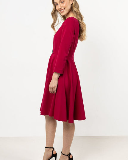 Robe évasée élégante bleu marine