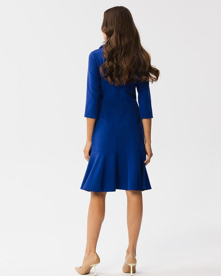 Robe verte élégante col montant