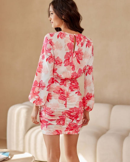 Robe mini à manches bouffantes